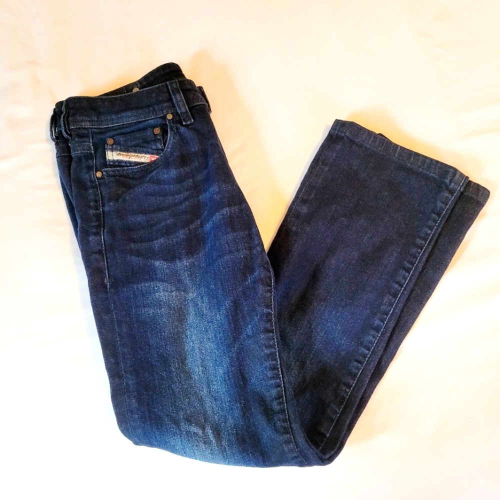 Diesel Women's RONHY Stretch Blue Jeans Made in Italy Size W25 L32 Straight Leg